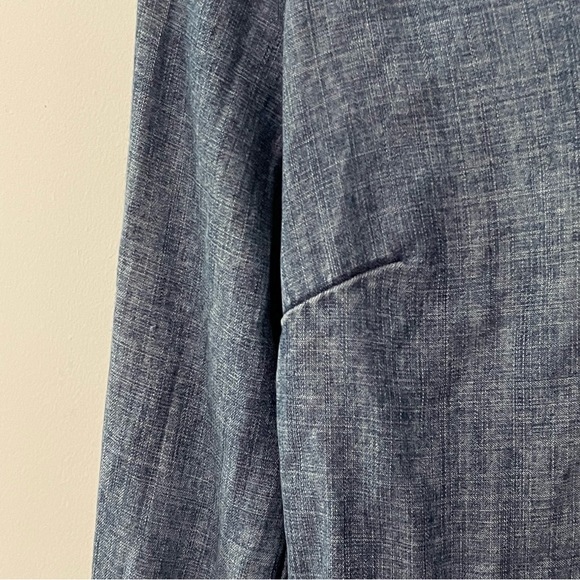 Crown & Ivy Chambray Denim Button Down Long Sleeve Shirt with Jeweled Pocket - Picture 5 of 8